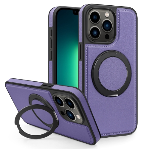 

For iPhone 13 Pro Max Yashi 360 Degree Rotating MagSafe Bracket Phone Case(Purple)