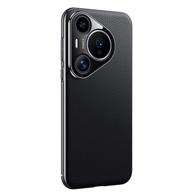 

For Huawei Pura 70 Pro / Pro+ Litchi Texture Genuine Leather Phone Case(Black)