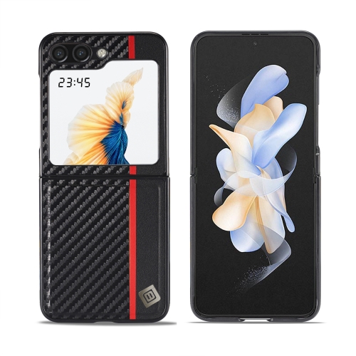

For Samsung Galaxy Z Flip6 5G LC.IMEEKE 3 in 1 Carbon Fiber Texture Shockproof Phone Case(Black)