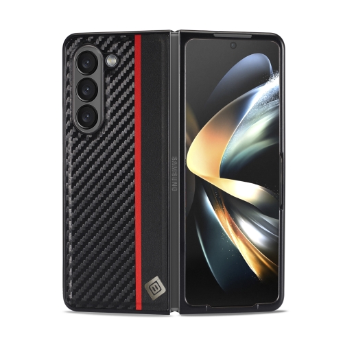 

For Samsung Galaxy Z Fold6 5G LC.IMEEKE 3 in 1 Carbon Fiber Texture Shockproof Phone Case(Black)