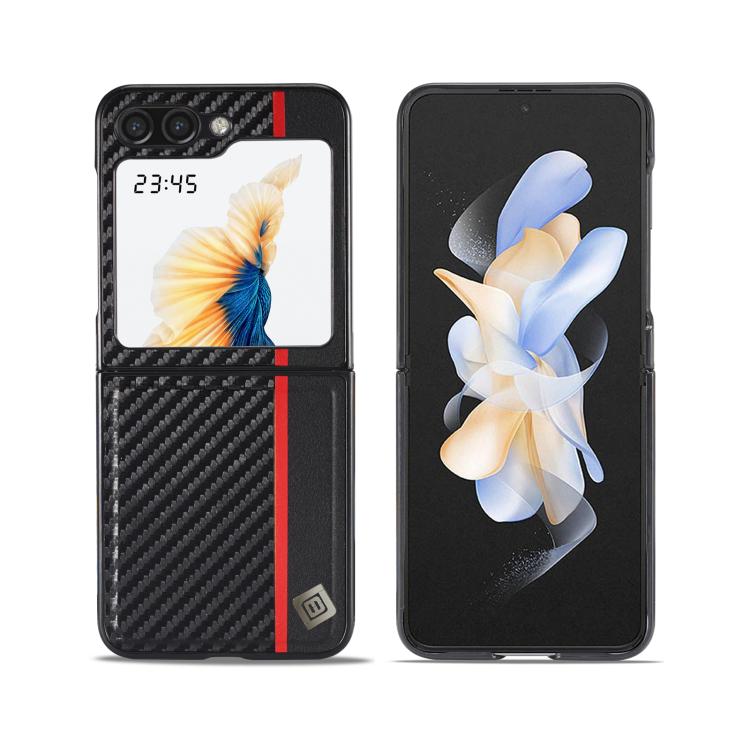 

For Samsung Galaxy Z Flip7 5G LC.IMEEKE 3 in 1 Carbon Fiber Texture Shockproof Phone Case(Black)