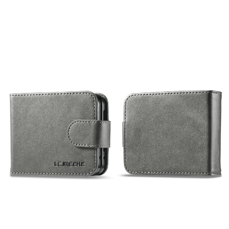 

For Samsung Galaxy Z Flip6 / Flip7 FE LC.IMEEKE Calf Texture Leather Phone Case(Grey)