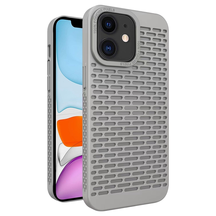 

For iPhone 11 Hollow Heat Dissipation TPU Phone Case(Grey)