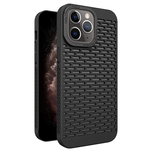 For iPhone 11 Pro Max Hollow Heat Dissipation TPU Phone Case(Black)