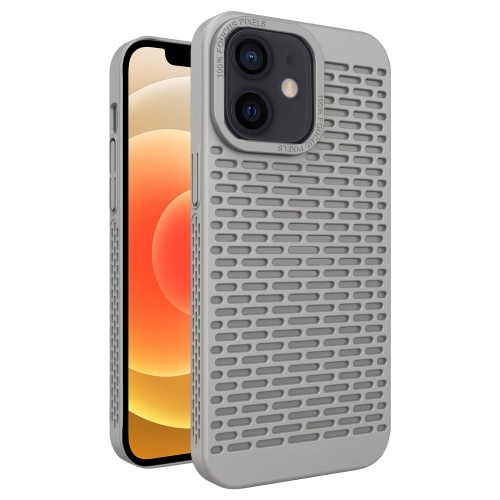 For iPhone 12 Hollow Heat Dissipation TPU Phone Case(Grey) lazarr islim case для samsung galaxy tab 3 7 0 красный