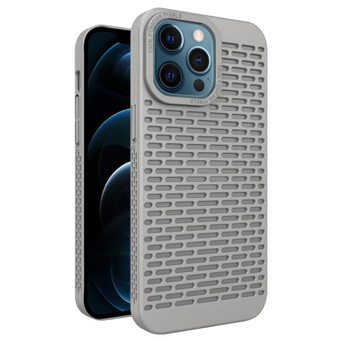 For iPhone 12 Pro Max Hollow Heat Dissipation TPU Phone Case(Grey) lazarr islim case для samsung galaxy tab 3 7 0 красный