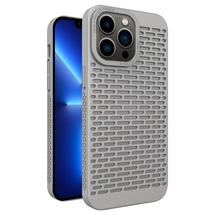 

For iPhone 13 Pro Hollow Heat Dissipation TPU Phone Case(Grey)
