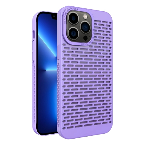 

For iPhone 13 Pro Hollow Heat Dissipation TPU Phone Case(Purple)