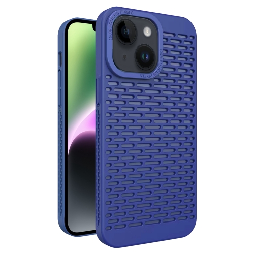 For iPhone 14 Hollow Heat Dissipation TPU Phone Case(Blue)