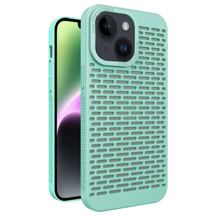 

For iPhone 14 Hollow Heat Dissipation TPU Phone Case(Green)