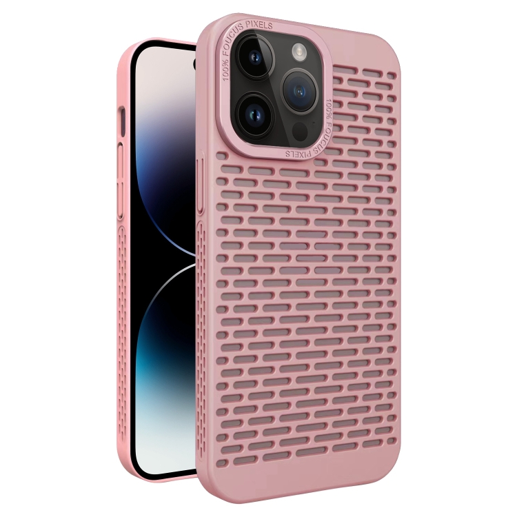 

For iPhone 14 Pro Hollow Heat Dissipation TPU Phone Case(Pink)