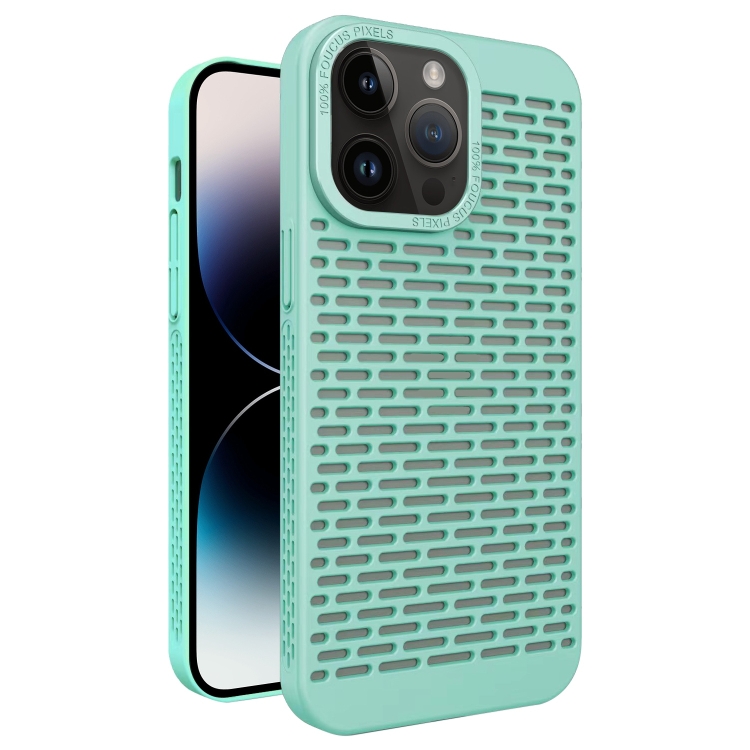 

For iPhone 14 Pro Max Hollow Heat Dissipation TPU Phone Case(Green)