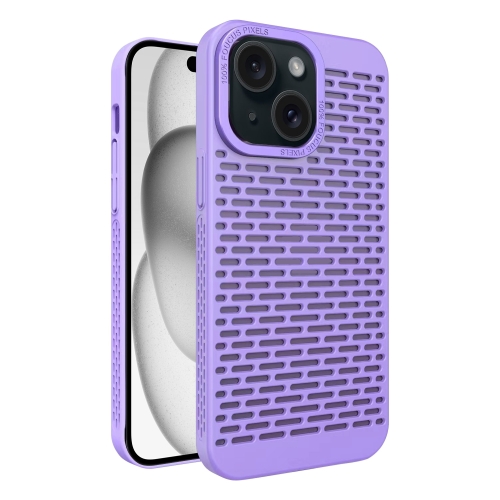 For iPhone 15 Hollow Heat Dissipation TPU Phone Case(Purple) lazarr islim case для samsung galaxy tab 3 7 0 красный