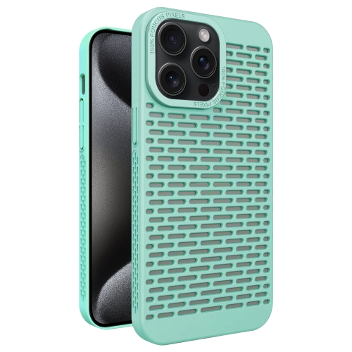 

For iPhone 15 Pro Hollow Heat Dissipation TPU Phone Case(Green)