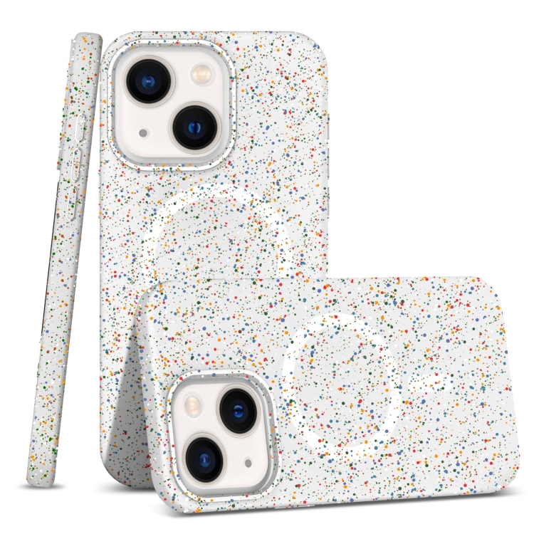 

For iPhone 14 Colorful Frosted Magsafe PC Hybrid TPU Phone Case(White)
