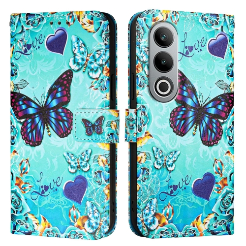 

For OnePlus Nord CE4 Colored Drawing Pattern Plain Weave Leather Phone Case(Caring Butterfly)