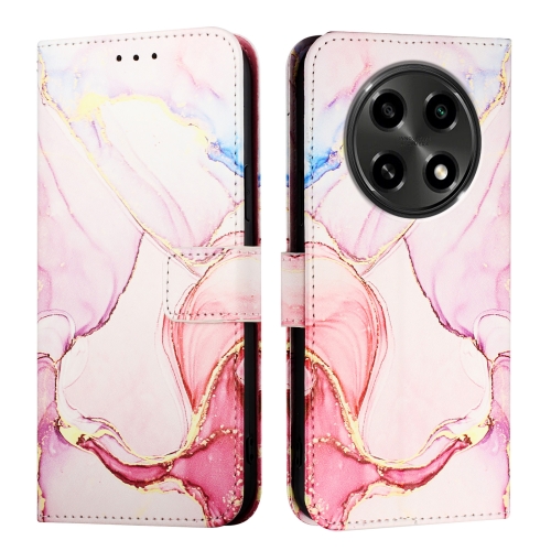 

For OPPO A2 Pro 5G / A3 Pro 5G PT003 Marble Pattern Flip Leather Phone Case(Rose Gold)