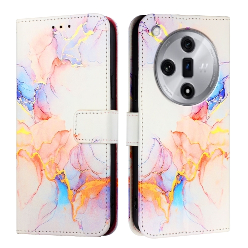 

For OPPO Find X7 PT003 Marble Pattern Flip Leather Phone Case(Galaxy Marble White)