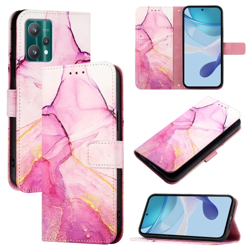 

For OnePlus Nord CE 2 Lite 5G / Nord 2 Lite PT003 Marble Pattern Flip Leather Phone Case(Pink Purple Gold)