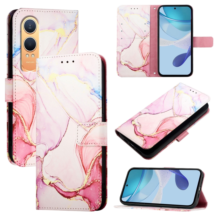 

For OnePlus Nord CE4 Lite PT003 Marble Pattern Flip Leather Phone Case(Rose Gold)