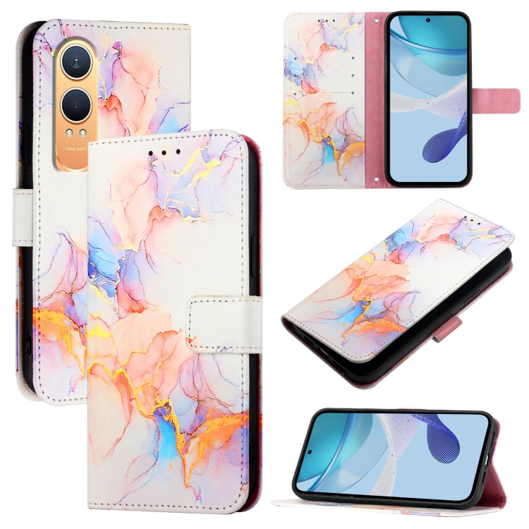 

For OnePlus Nord CE4 Lite PT003 Marble Pattern Flip Leather Phone Case(Galaxy Marble White)