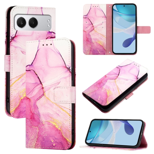 

For OnePlus Nord 4 5G PT003 Marble Pattern Flip Leather Phone Case(Pink Purple Gold)