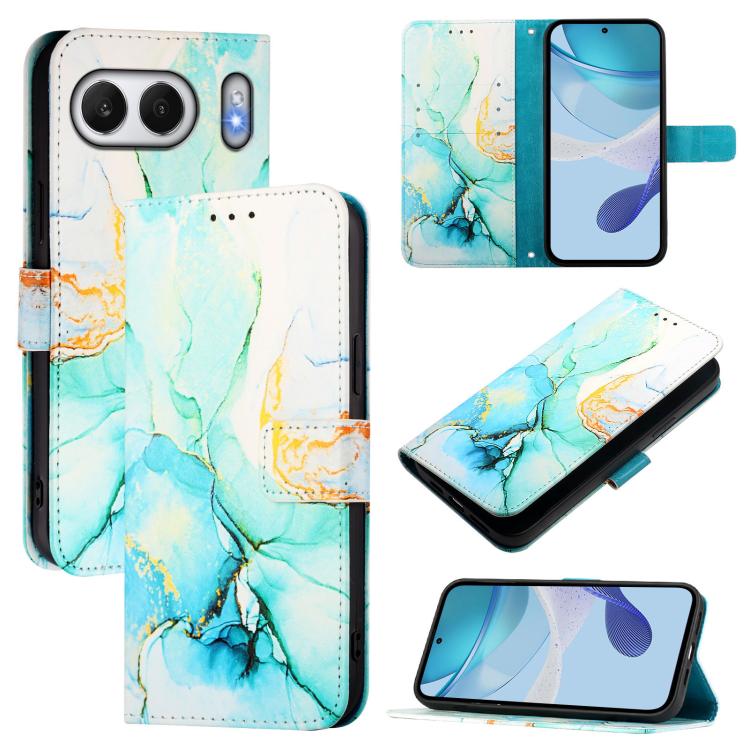 

For OnePlus Nord 4 5G PT003 Marble Pattern Flip Leather Phone Case(Green)