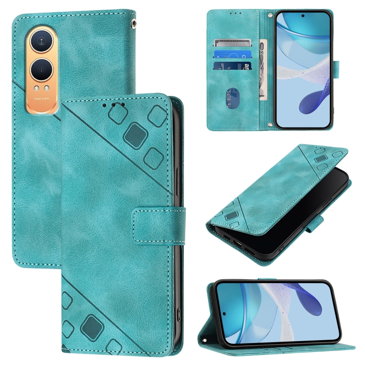 

For OnePlus Nord CE4 Lite 5G Skin-feel Embossed Leather Phone Case(Green)