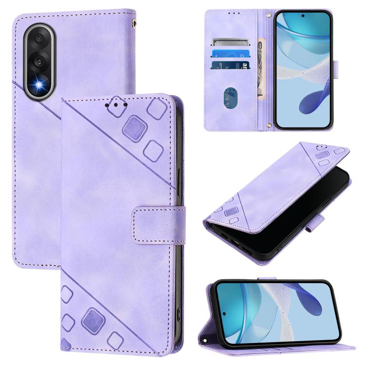 

For OnePlus Ace 5 Ultra Skin-feel Embossed Leather Phone Case(Light Purple)
