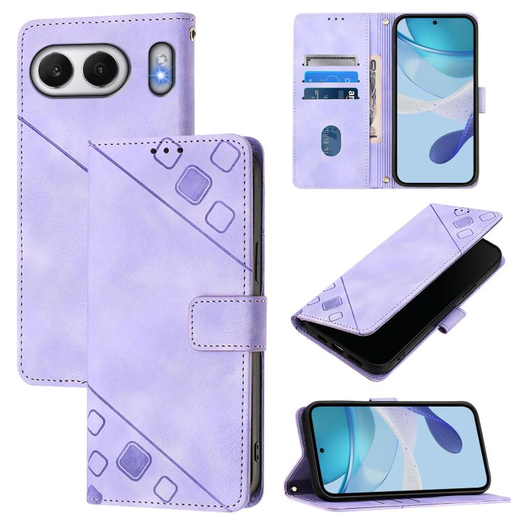 

For OnePlus Nord 4 5G Global Skin-feel Embossed Leather Phone Case(Light Purple)