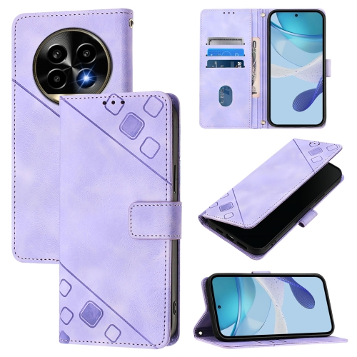 

For Realme 13 Pro 5G / 13 Pro+ 5G Skin-feel Embossed Leather Phone Case(Light Purple)