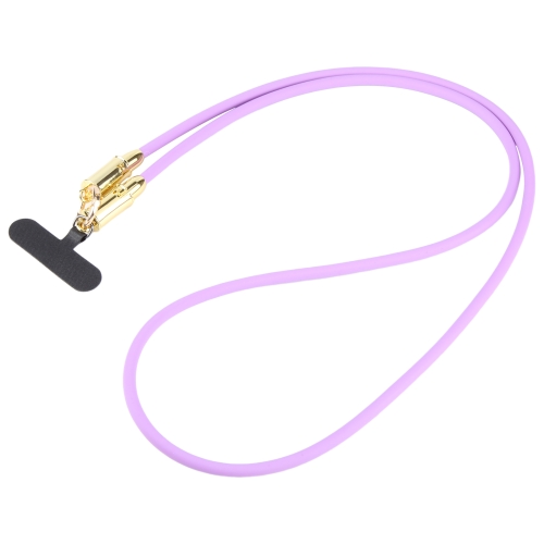 

Type-C to 8 Pin Silicone Data Cable Phone Anti-lost Crossbody Lanyard, Length: 1.2m(Purple)