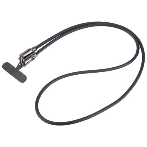 

Type-C to Type-C Silicone Data Cable Phone Anti-lost Crossbody Lanyard, Length: 1.2m(Black)