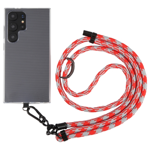 

8mm Adjustable Phone Anti-lost Neck Chain Nylon Crossbody Lanyard, Adjustable Length: about 75-135cm(Grey Red)