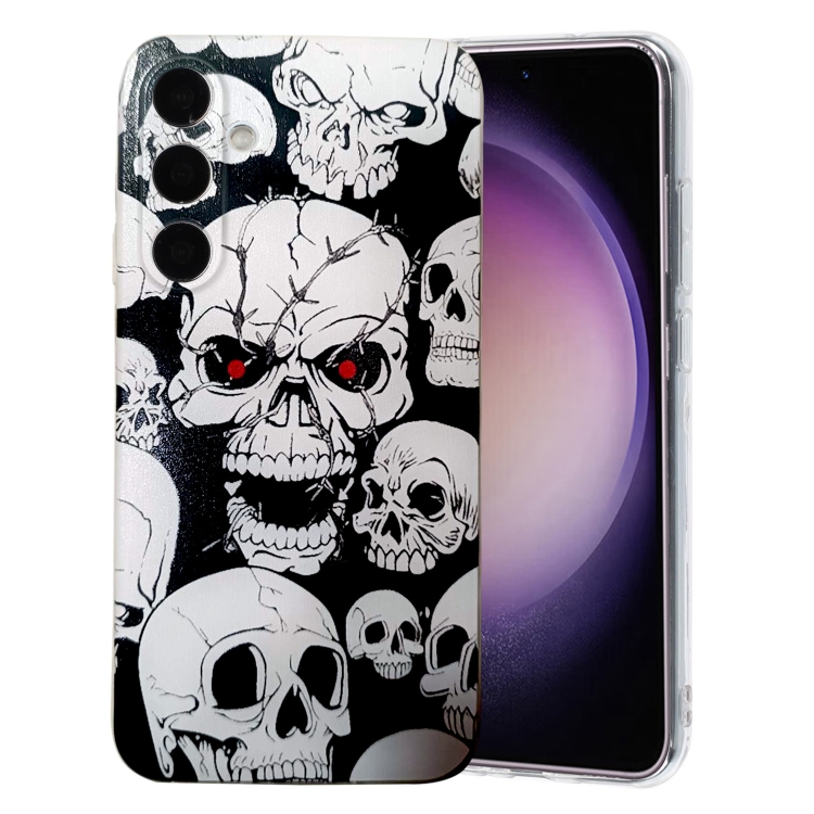 

For Samsung Galaxy S24+ 5G Colored Drawing Pattern TPU Phone Case(Skull)