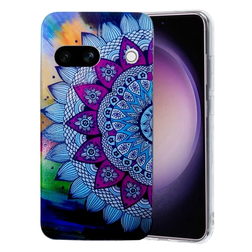 

For Google Pixel 8A Colored Drawing Pattern TPU Phone Case(Half-flower)