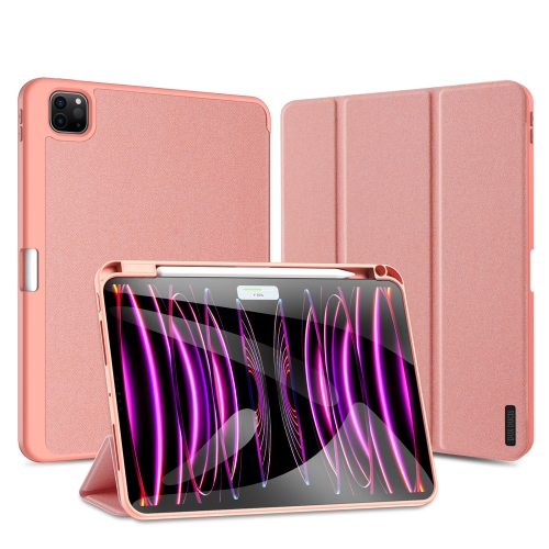 

For iPad Pro 11 2024 DUX DUCIS Domo Series Cloth Texture Magnetic Leather Tablet Case(Pink)