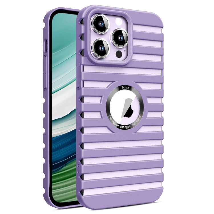 

For iPhone 15 Pro Max Hollow Heat Dissipation MagSafe Magnetic PC Phone Case(Purple)