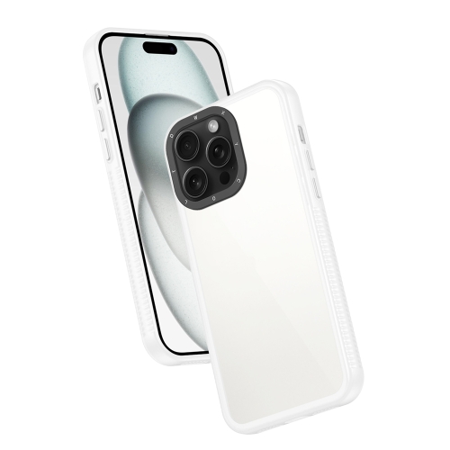 

For iPhone 15 Pro Max Frame Two Color Lens Ring TPU Phone Case(Transparent)