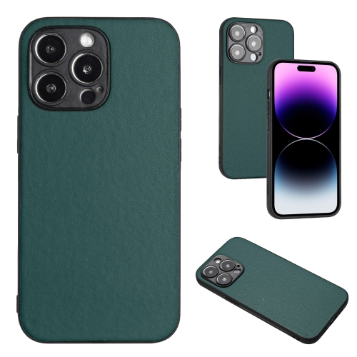For iPhone 15 Pro Max R20 Leather Pattern Phone Single Case(Green)