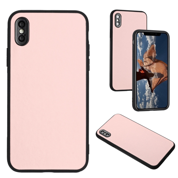 For iPhone XS X R20 Leather Pattern Phone Single Case(Pink)