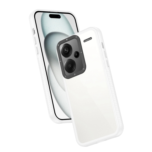 For Xiaomi Redmi Note 13 Pro+ 5G Frame Two Color Lens Ring TPU Phone Case(Transparent)