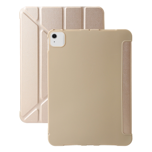 

For iPad Air 13 2024 TPU Deformation Flip Leather Tablet Case with Holder(Gold)