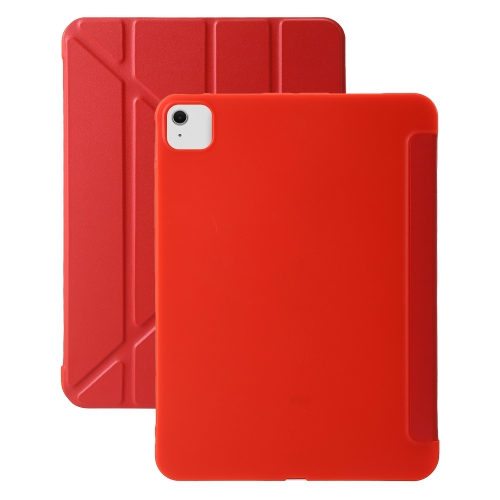 

For iPad Air 13 2025 / 2024 TPU Deformation Flip Leather Tablet Case with Holder(Red)