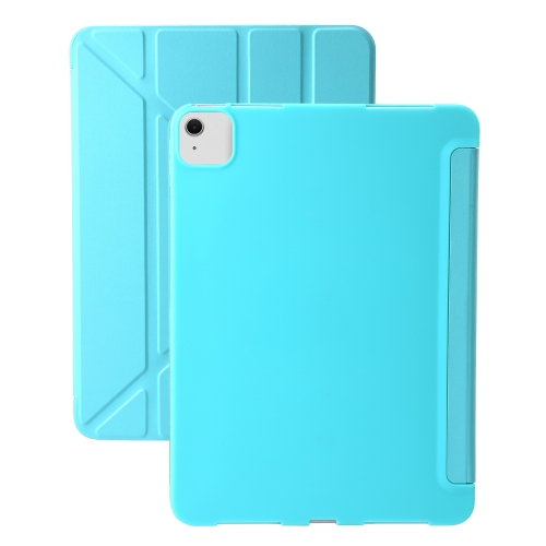 

For iPad Air 13 2025 / 2024 TPU Deformation Flip Leather Tablet Case with Holder(Mint Blue)