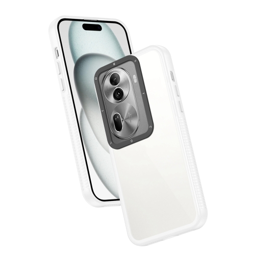 

For OPPO Reno11 Pro 5G Global Frame Two Color Lens Ring TPU Phone Case(Transparent)