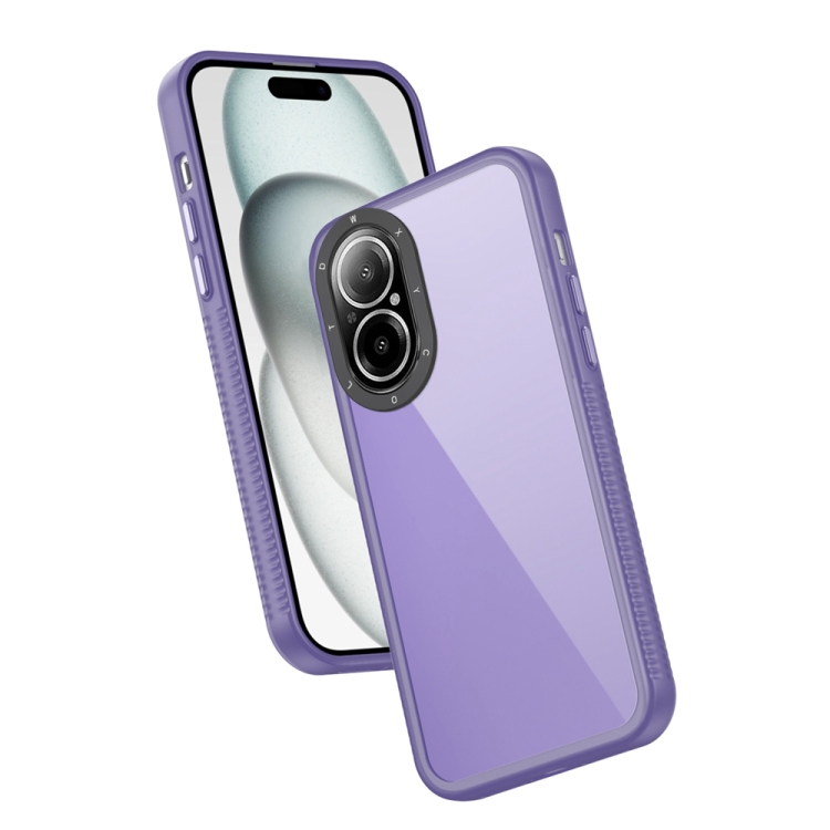 

For Realme C67 4G Frame Two Color Lens Ring TPU Phone Case(Purple)