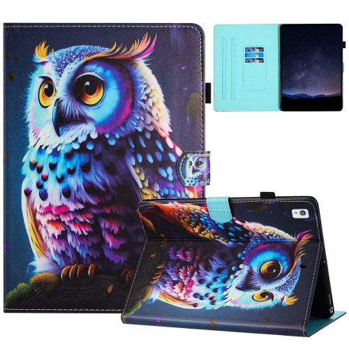 

For iPad 10.2 2021 / Air 10.5 Painted Litchi Leather Sewing Smart Tablet Case(Colorful Owl)