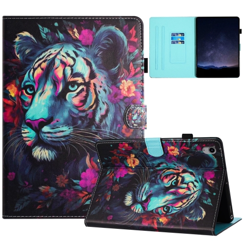 

For iPad mini 6 / mini 2024 Painted Litchi Leather Sewing Smart Tablet Case(Tiger)