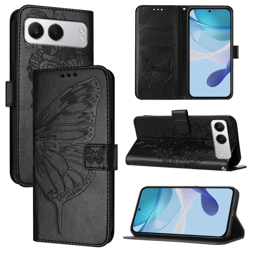 

For OnePlus Nord 4 5G Embossed Butterfly Leather Phone Case(Black)